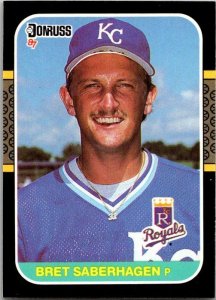 1986 Donruss Baseball Card Bret Saberhagen Kansas City Royals sk12297