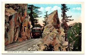 Antique Granite Gate, Pacific Electric Trolley, Mt. Lowe, CA Postcard