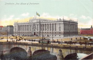 New House of Parliament, Stockholm, Sweden, Early Postcard, Used in 1927