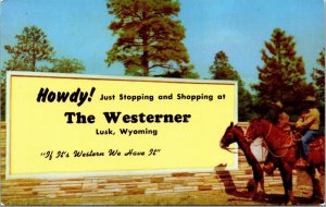 Postcard Billboard The Westerner in Lusk, Wyoming~1640