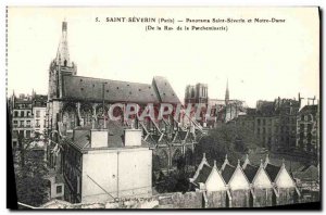 Old Postcard Panorama Saint Severin Saint Severin and Notre Dame