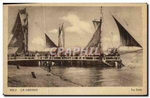 Old Postcard Le Crotoy La Jetee Boat