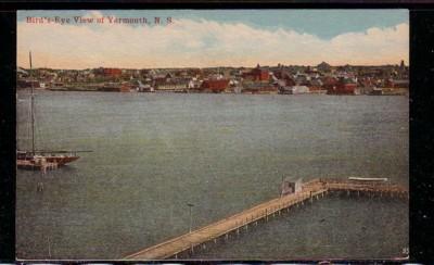 Colour  PC Birds's Eye View of Yarmouth, NS unused