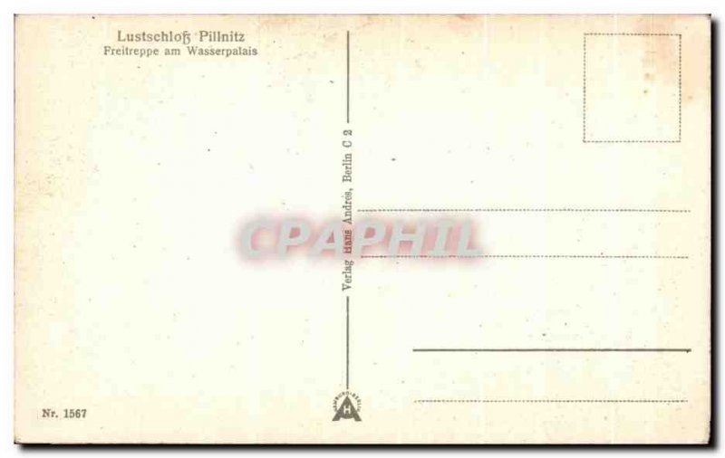 Postcard Old Lustschloss Pillnitz Freitreppe am Wasserpalais Boat