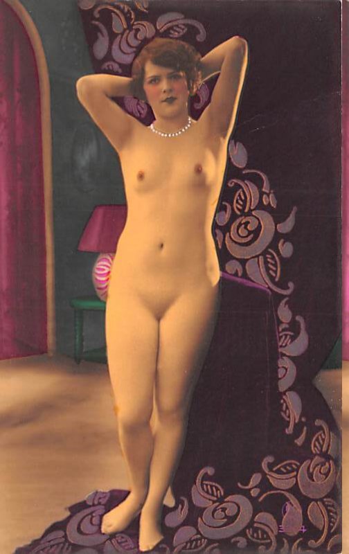 French Tinted Nude Postcard Unused non postcard backing