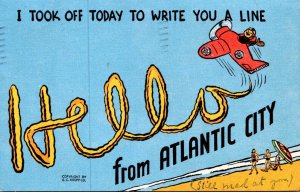 New Jersey Atlantic City Hello I Took Off Today To Write You A Line 1950