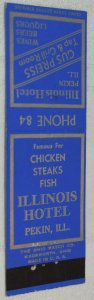 Illinois Hotel Pekin Illinois Gus Preiss Tap and Grill 20 Strike Matchbook Cover