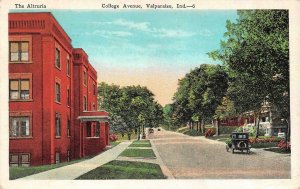 VALPARAISO, Indiana IN    COLLEGE AVENUE STREET SCENE  Porter Co  1928 Postcard