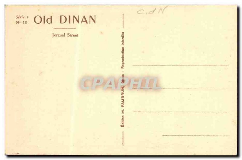 Postcard Old Dinan Rue Jerzual