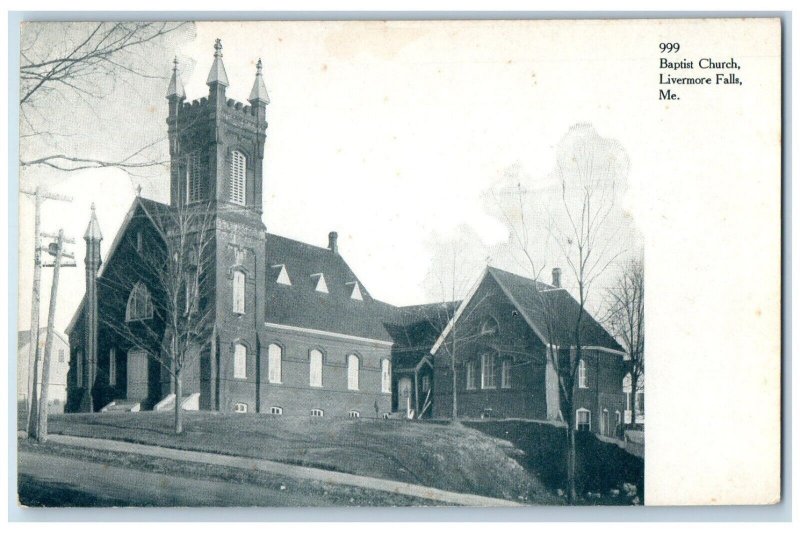 c1905 Baptist Church Livermore Falls New York NY Unposted Antique Postcard