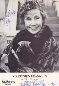 Gretchen Franklin as Ethel Skinner Eastenders BBC Hand Signed Cast Card Photo