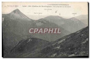 Postcard Old Picturesque Cantal Auvergne Chain Mountain View from Col de Cabre