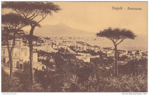 Scenic Panorama View of Napoli Coastline, Campania, Italy 1900-10s