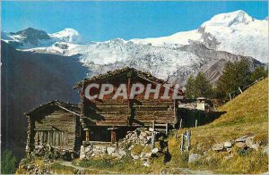 Postcard Modern Motiv bei Saas Fee Free Gletscher Blick auf und Allalinhorn A...