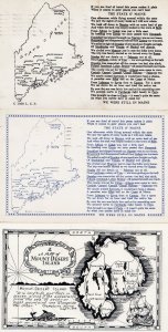 Mount Desert Highway Maine 3x Map Postcard s