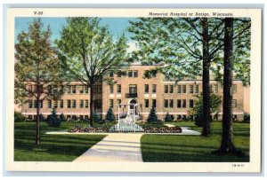 c1940 Exterior View Memorial Hospital Antigo Wisconsin Antique Vintage Postcard