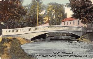 A40/ Shippensburg Pennsylvania Pa Postcard 1912 New Bridge at Branch