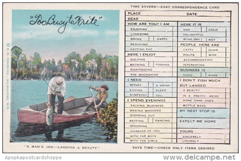 Fishing Time Savers Easy Corrspondence Card