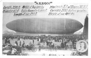 Akron Airship 185 Feet 6,000 lbs Zeppelin Unused 