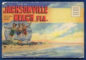 Jacksonville Florida Atlantic Beach Souvenir Postcard Folder