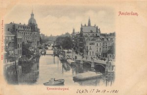 AMSTERDAM NETHERLANDS~KLOVENIERSBURGWAL~1900 PHOTO POSTCARD