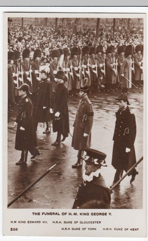 Funeral of King George V- King Edward VIII, Duke Of York Etc RP PPC, Unposted