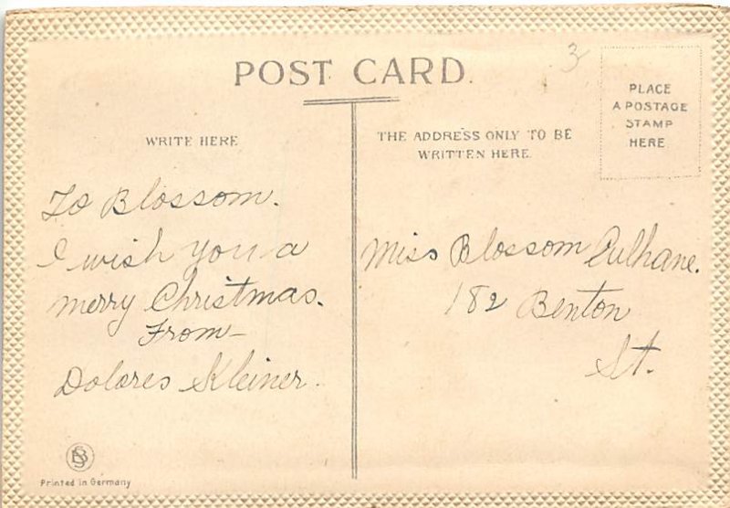 Christmas Writing on back 