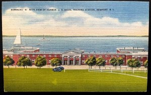 Vintage Postcard 1947 U.S. Naval Training Station, Barracks B, Newport, R.I.