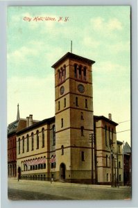 Utica NY-New York, City Hall, Government Building, Vintage Postcard 