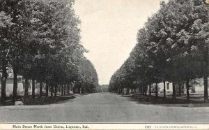 Ligonier Indiana Main Street North from Union Vintage Postcard AA9414