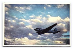 Postcard United Air Lines Mainliners Used As Military Planes Vital To War