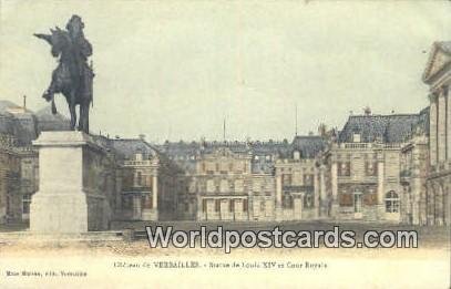 Statue de Louis XIV et Cour Royale Chateau de Versailles, France, Carte, Unused 