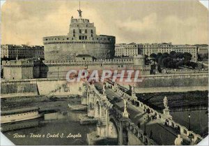 Postcard Modern Roma Bridge and Castle Sant'Angelo