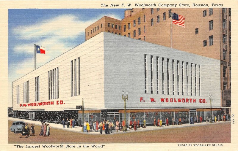 G22/ Houston Texas Postcard F.w. Woolworth Department Store Linen