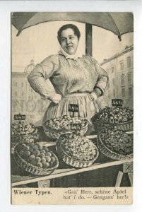 426085 AUSTRIA WIEN Vienna types fruit trading girl Vintage postcard