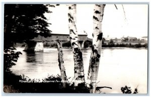 c1940s Patterson Covered Toll Bridge Kennebec River Anson ME RPPC Photo Postcard 