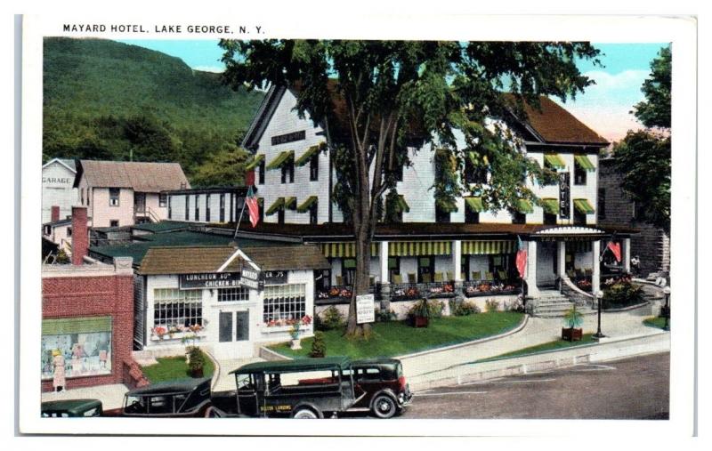 Mayard Hotel, Lake George, NY Postcard