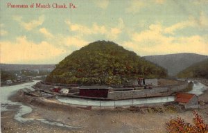 c.'13, Early Color PrintingRailroad, Panorama of  Mauch Chunk, PA,  Old Postcard