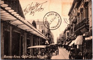 Argentina Buenos Aires Calle Cárlos Pellegrini Vintage Postcard C044