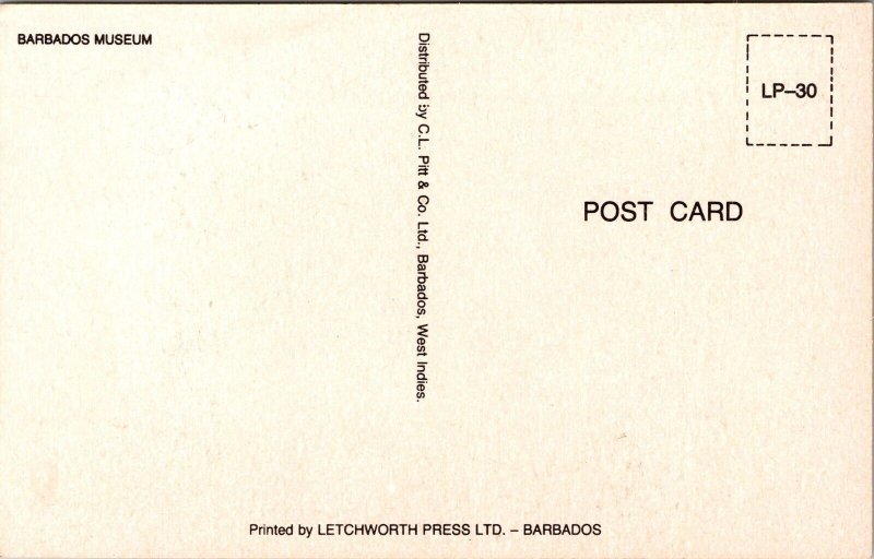 Barbados Museum Postcard PC106