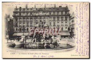 Postcard Old Lyon Fontaine Bartholdi Place Bellecour