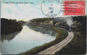 Cedar Heights And Rock Island Train Iowa Vintage Postcard C131