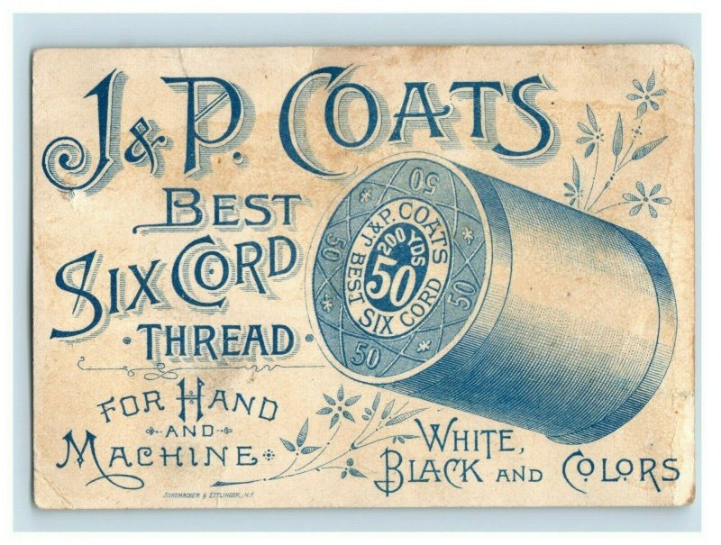 Lot of 3 1880's J&P Coats Six Cord Spool Thread Children Cute Dog P174