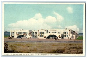 c1920's El Navajo New Santa Fe Hotel & Station Gallup New Mexico NM Postcard