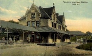 Western Maryland Station, York, Pennsylvania, PA, USA Railroad Train Depot 19...