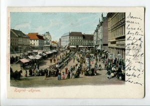 3152106 Croatia ZAGREB AGRAM Market Jellachich Platz Vintage PC