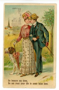 Romantic Couple  and Dog