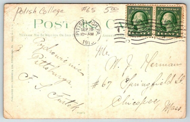 Cambridge Springs  Pennsylvania  Polish College  Postcard