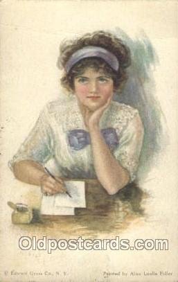 American Girl No. 37 Artist Signed Alice Luella Fidler (USA) 1915 big crease ...