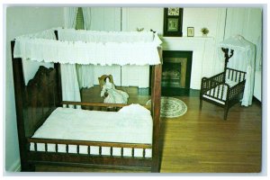 c1950's Belle Meade Mansion Nursery Mantels Spool Crib Bed Nashville TN Postcard